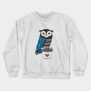 Cute owl illustration in hand drawn style Crewneck Sweatshirt